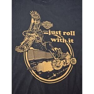 Harley Davidson T-Shirt Just Roll With It Biker Men’s Size 2XL Black 2019